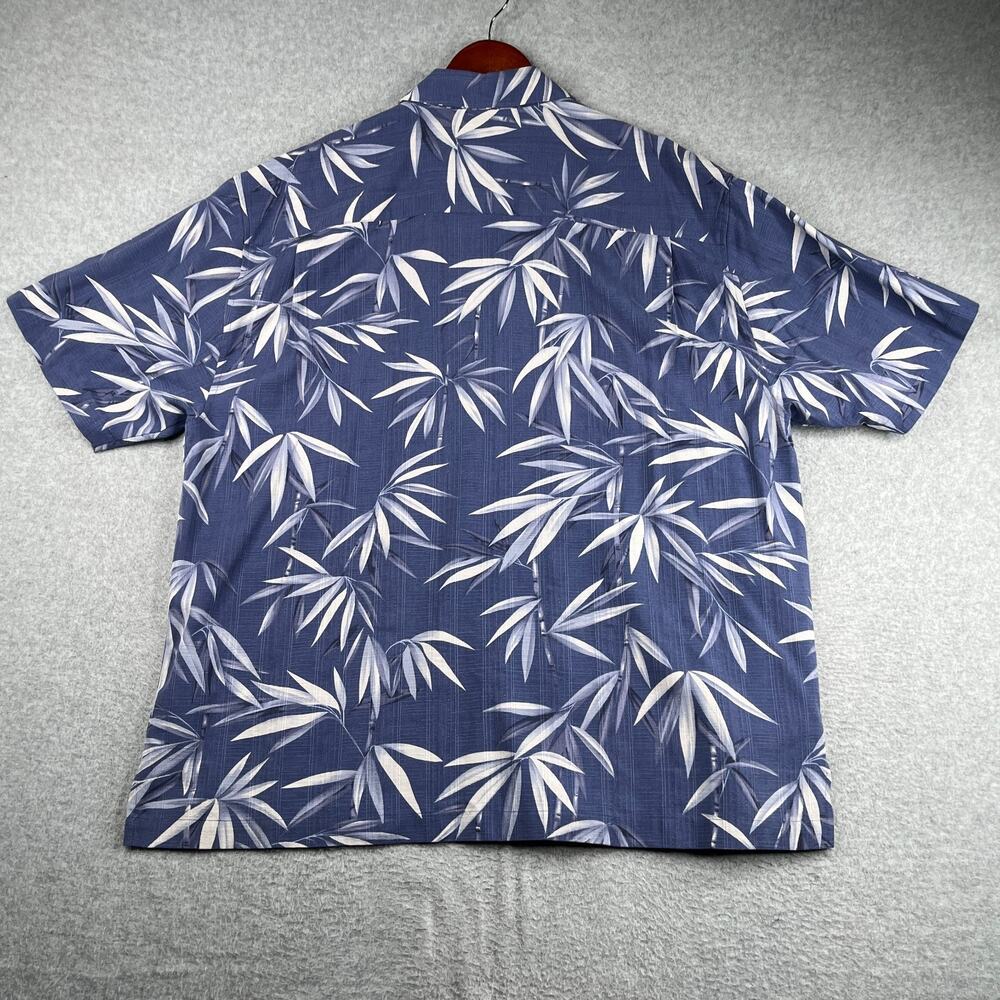 Jamaica Jaxx Hawaiian Print Silk Shirt Deep Blue Button Up Short Sleeve Mens XXL - Picture 6 of 9